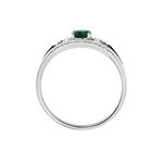 Bague Agathe Or Blanc Emeraude Et Diamant - Bagues de fian&ccedil;ailles ovale Femme | Histoire d&rsquo;Or