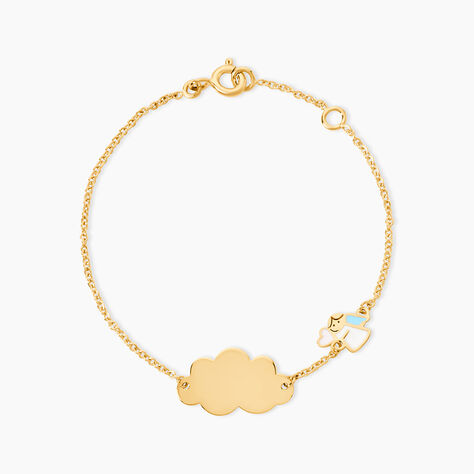 Bracelet Identit&eacute; Gaspardine Maille For&ccedil;at Or Jaune - Gourmettes Enfant | Histoire d&rsquo;Or