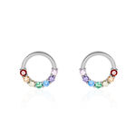 Boucles D'oreilles Puces Argent Blanc Giustino Oxydes De Zirconium - Boucles d'oreilles empierr&eacute;es Femme | Histoire d&rsquo;Or