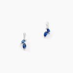 Boucles D'oreilles Pendantes Navette Or Blanc Saphir - Boucles d'oreilles pierres pr&eacute;cieuses Femme | Histoire d&rsquo;Or