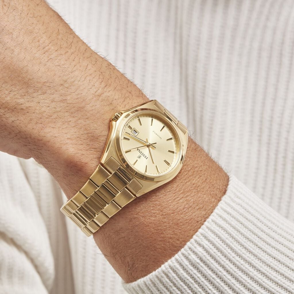 Montre Festina Classics Dor&eacute; - Montres &eacute;tanches Homme | Histoire d&rsquo;Or