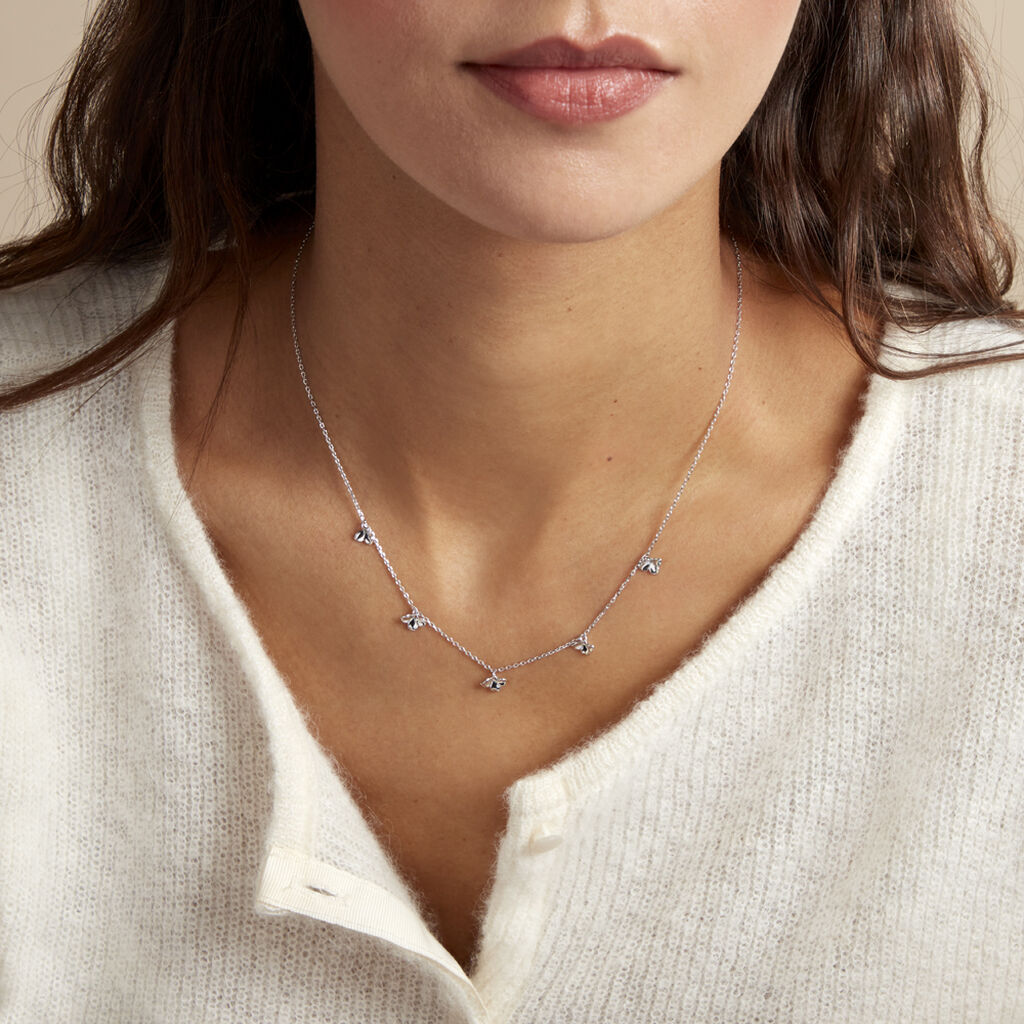 Collier Narcisse Dream Argent Blanc - Colliers fantaisie Femme | Histoire d&rsquo;Or