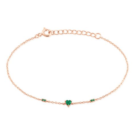 Bracelet D&eacute;claration Argent Rose Oxyde De Zirconium - Bracelets Pierre Femme | Histoire d&rsquo;Or