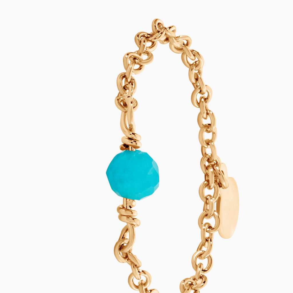 Bague Calliope Plaqu&eacute; Or Dor&eacute; Amazonite - Bagues de fian&ccedil;ailles ronde Femme | Histoire d&rsquo;Or
