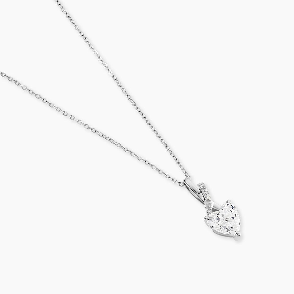 Collier Clothilde Or Blanc Oxyde De Zirconium - Anniversaire Femme | Histoire d&rsquo;Or