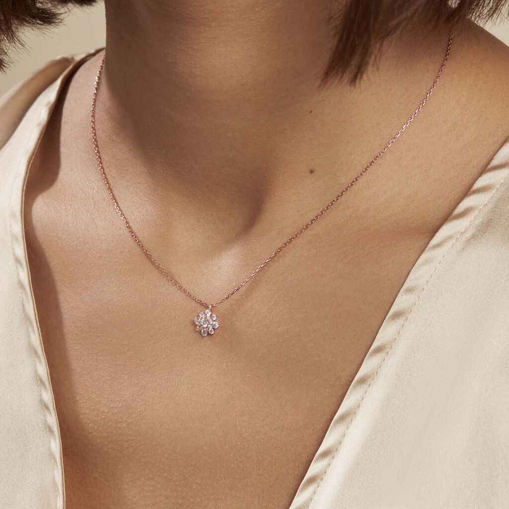 Collier Lorraine Argent Rose Oxyde De Zirconium - Colliers fantaisie Femme | Histoire d&rsquo;Or