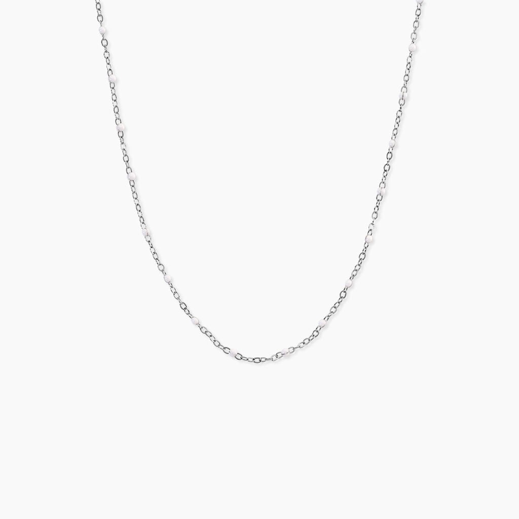 Collier Polka Argent Blanc - Colliers fantaisie Femme | Histoire d&rsquo;Or
