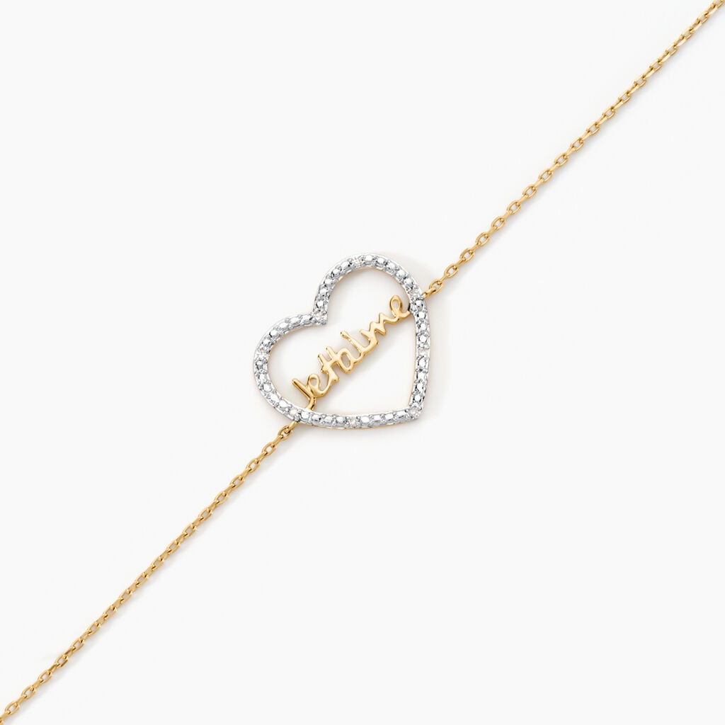 Bracelet Marzena Or Jaune Diamant - Bracelets Message Femme | Histoire d&rsquo;Or