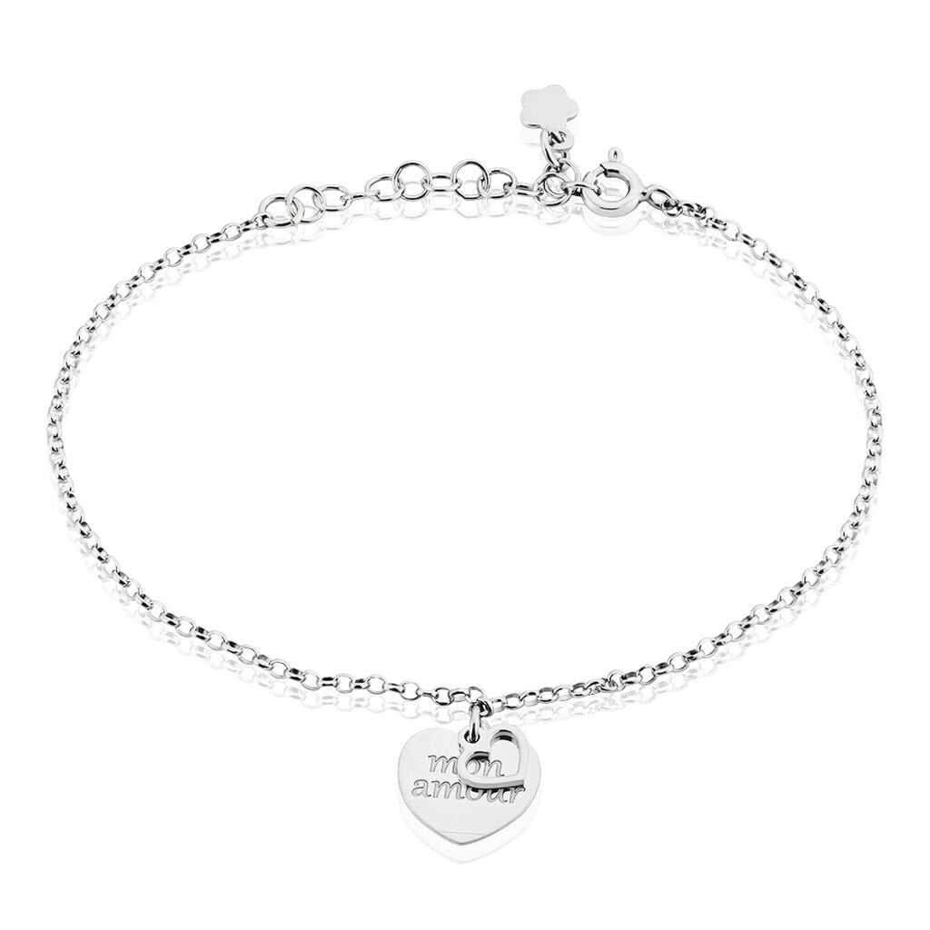 Bracelet Argent Blanc Euthalia - Bracelets Message Femme | Histoire d&rsquo;Or