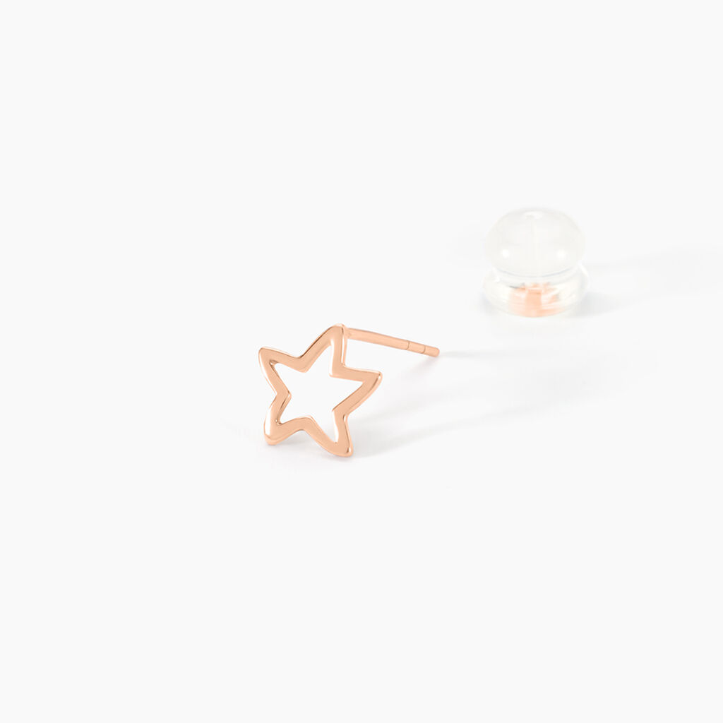 Boucles D'oreilles Puces Alphonsine Etoile De Mer Or Rose - Clous d'oreilles Femme | Histoire d&rsquo;Or