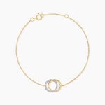 Bracelet Or Jaune Tresha Diamants - Bracelets Anneaux Entrelaces Femme | Histoire d&rsquo;Or