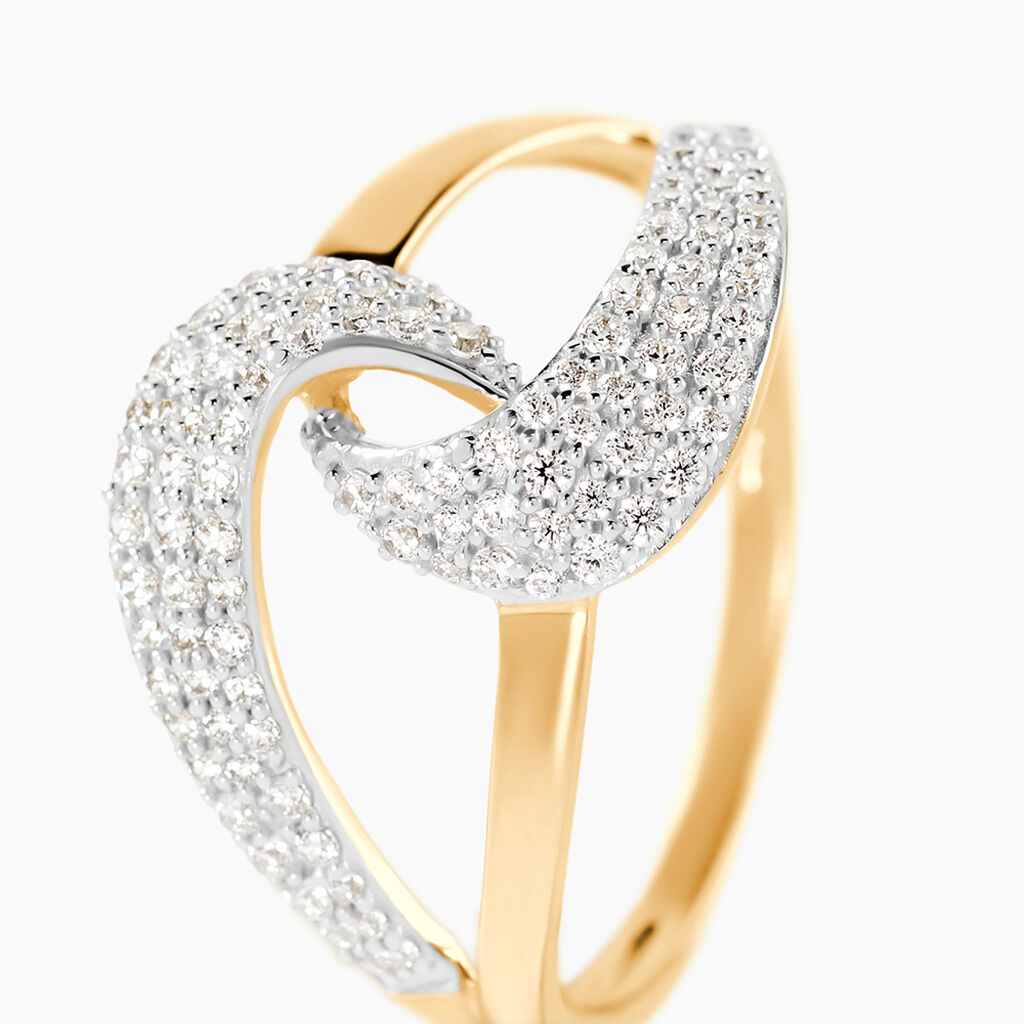 Bague Boucle D'or Or Jaune Oxyde De Zirconium - Bagues avec pierre Femme | Histoire d&rsquo;Or