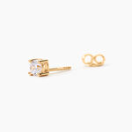 Boucle D'oreille Puce Unitaire Adam Plaqu&eacute; Or Jaune Oxyde De Zirconium - Boucles d'oreilles empierr&eacute;es Homme | Histoire d&rsquo;Or