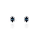 Boucles D'oreilles Or Blanc Quintilla Topazes London Blue Et Oxydes - Boucles d'oreilles empierr&eacute;es Femme | Histoire d&rsquo;Or