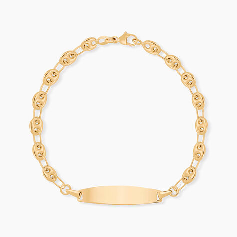 Bracelet Identit&eacute; Evin Maille Grain De Cafe Or Jaune - Gourmettes Enfant | Histoire d&rsquo;Or