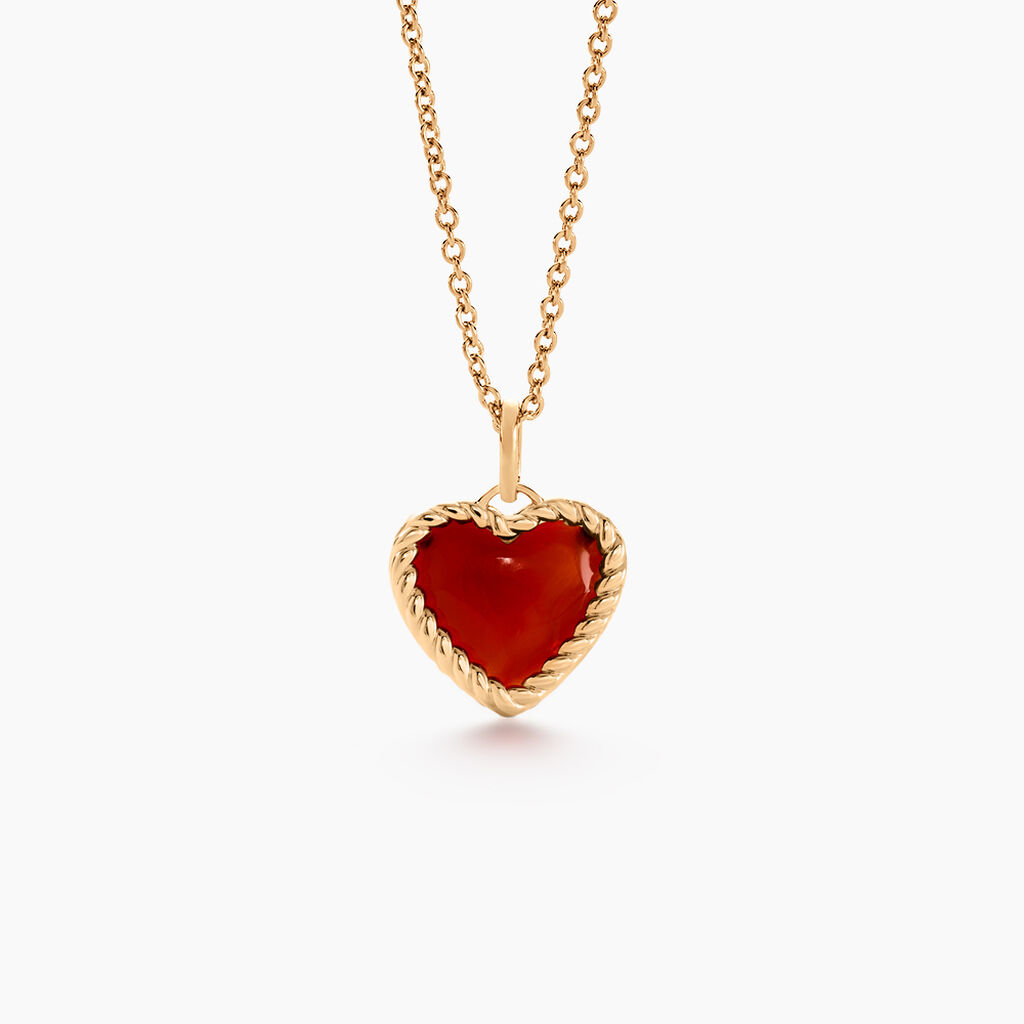 Collier Par Amour Plaque Or Jaune Agate - Bijoux avec pierres Femme | Histoire d&rsquo;Or