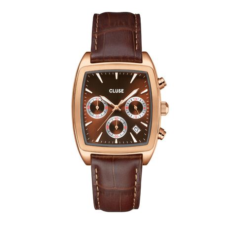 Montre Cluse Quartaut Chrono Marron - Montres chronographes Homme | Histoire d&rsquo;Or