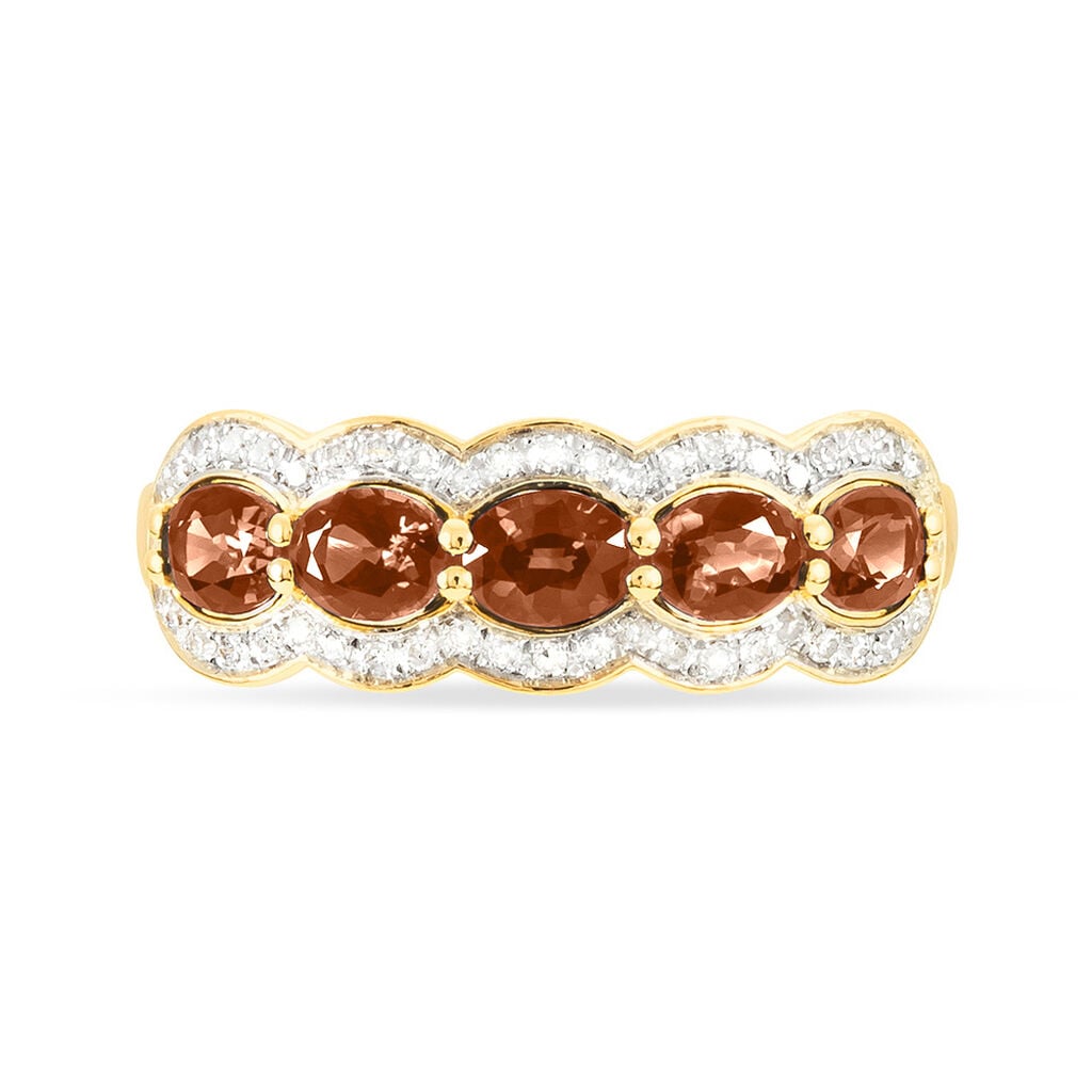 Bague Margaux Or Jaune Morganite Et Diamant - Bagues pierres fines Femme | Histoire d&rsquo;Or