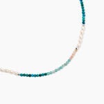 Collier Evasion Argent Blanc Opale Amazonite Turquoise - Colliers pierre Femme | Histoire d&rsquo;Or