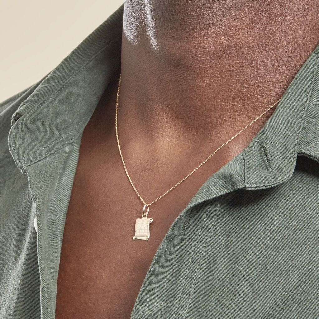 Pendentif Lamie Zodiaque Parchemin Or Jaune - Pendentifs gravables Famille | Histoire d&rsquo;Or