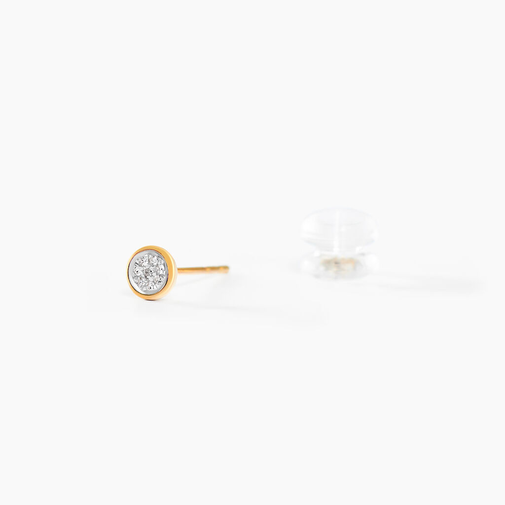 Boucles D'oreilles Puces Or Jaune Diamants - Boucles d'oreilles pierres pr&eacute;cieuses Femme | Histoire d&rsquo;Or