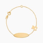 Bracelet Identit&eacute; Gaspardine Maille For&ccedil;at Or Jaune - Gourmettes Enfant | Histoire d&rsquo;Or
