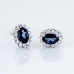 Boucles D'oreilles Or Blanc Quintilla Topazes London Blue Et Oxydes - Boucles d'oreilles empierr&eacute;es Femme | Histoire d&rsquo;Or