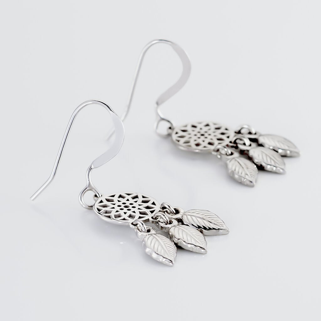 Boucles D'oreilles Pendantes Ida Argent Blanc - Boucles d'oreilles pendantes Femme | Histoire d&rsquo;Or