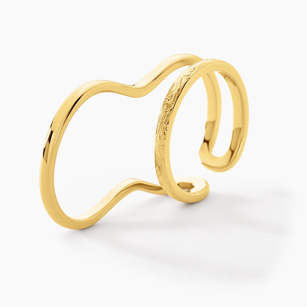 Bague Gold Aura Acier Jaune - Bagues ajustables Femme | Histoire d&rsquo;Or