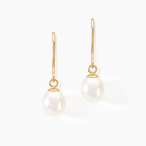 Boucles D'oreilles Pendantes Baroque Or Jaune Perle De Culture - Boucles d'oreilles mariage Femme | Histoire d&rsquo;Or