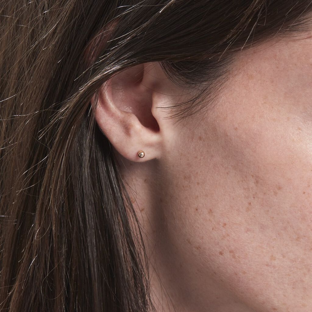 Boucles D'oreilles Puces Or Rose Fidelia - Clous d'oreilles Femme | Histoire d&rsquo;Or