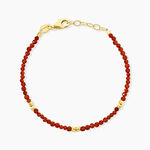 Bracelet Jonc Cyclades Argent Jaune Corniole - Bracelets Pierre Femme | Histoire d&rsquo;Or