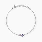 Bracelet Purple Bloom Argent Blanc Oxyde De Zirconium - Bracelets Pierre Femme | Histoire d&rsquo;Or
