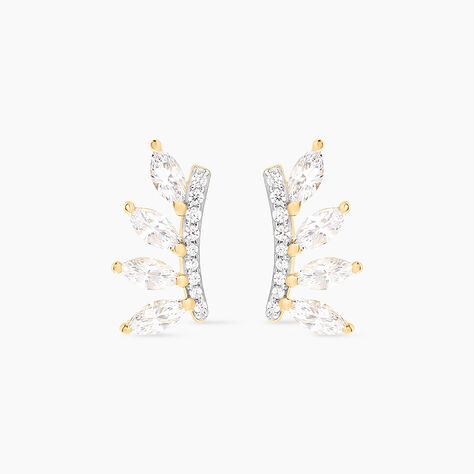 Boucles D'oreilles Puces Sparkle Or Jaune Oxyde De Zirconium - Boucles d'oreilles empierr&eacute;es Femme | Histoire d&rsquo;Or