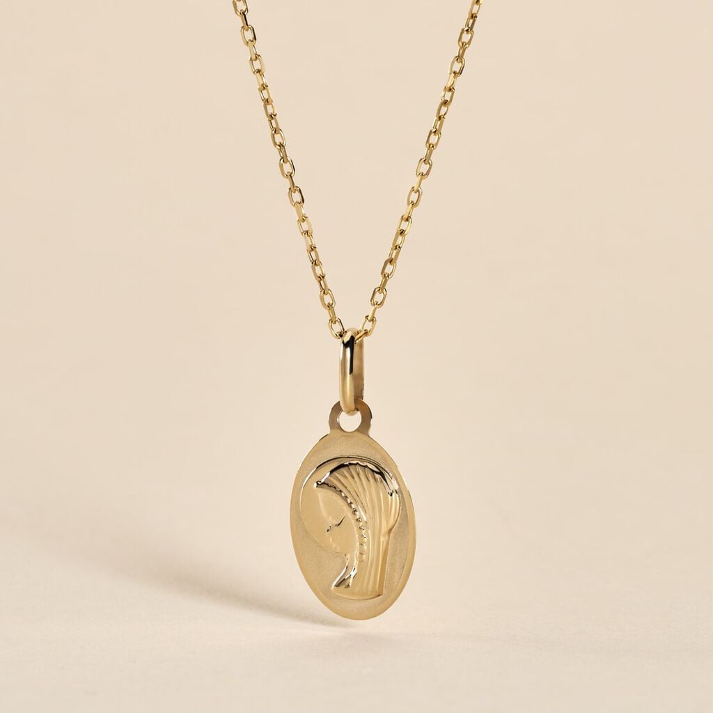 Pendentif Vierge Ovale Or Jaune - Pendentifs vierge Famille | Histoire d&rsquo;Or
