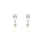 Boucles D'oreilles Pendantes Anilie Argent Blanc Perle D'imitation - Boucles d'oreilles pendantes Femme | Histoire d&rsquo;Or