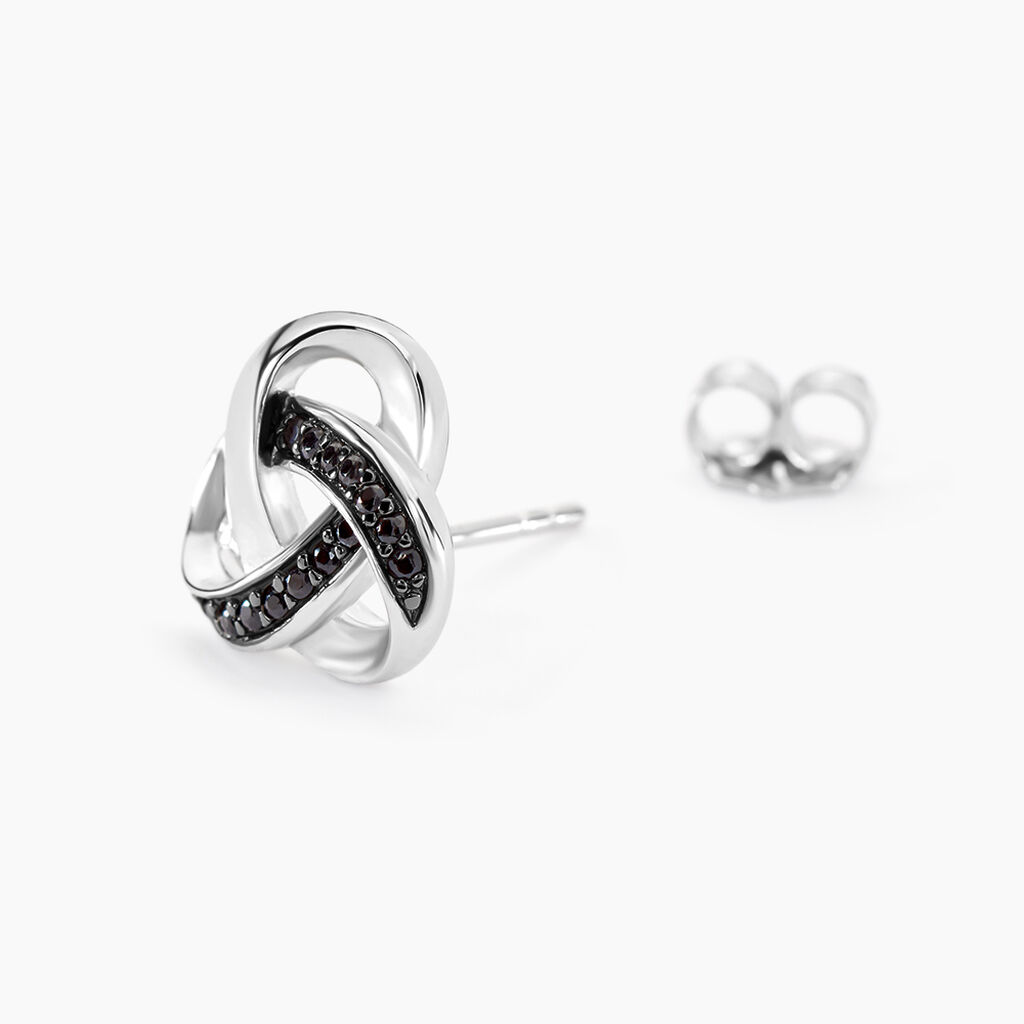 Boucles D'oreilles Puces Melina Argent Blanc Oxyde De Zirconium - Boucles d'oreilles empierr&eacute;es Femme | Histoire d&rsquo;Or