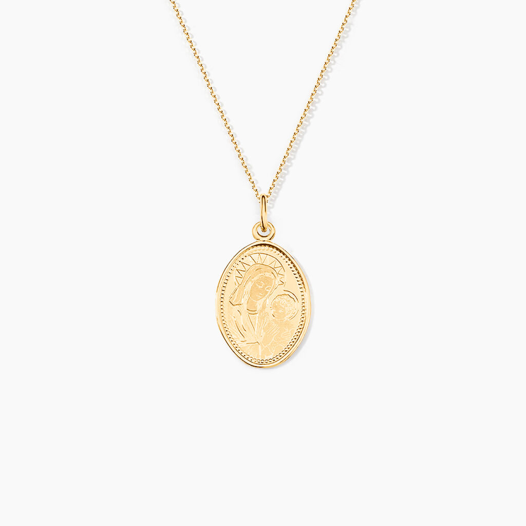 Pendentif Or Jaune Vierge A L'enfant - Pendentifs vierge Famille | Histoire d&rsquo;Or