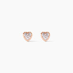 Boucles D'oreilles Puces Kadidjatou Or Rose Oxyde De Zirconium - Boucles d'oreilles empierr&eacute;es Famille | Histoire d&rsquo;Or