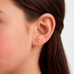 Boucles D'oreilles Puces Terentille Coeur Or Jaune Oxyde De Zirconium - Boucles d'oreilles empierr&eacute;es Enfant | Histoire d&rsquo;Or
