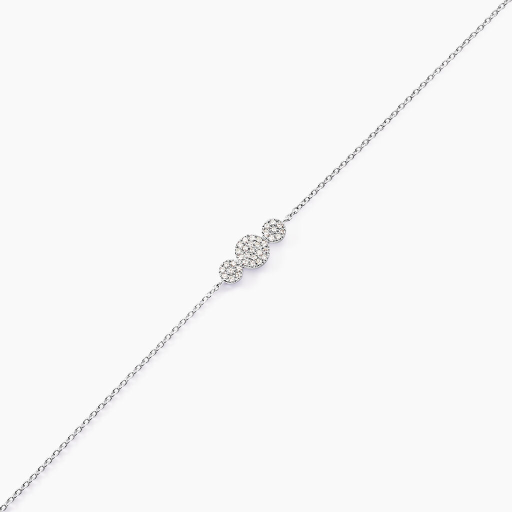 Bracelet Automne Or Blanc Diamant - Bracelets Medailles Femme | Histoire d&rsquo;Or