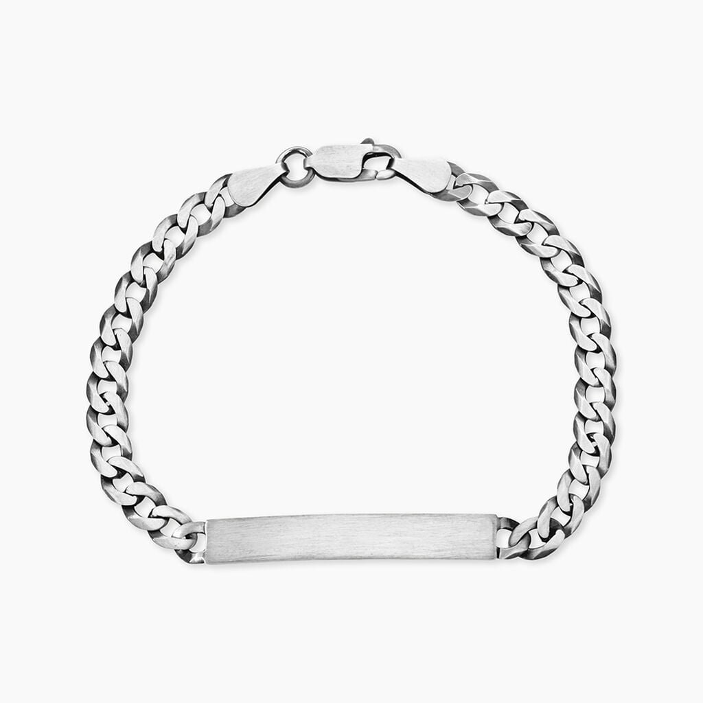 Bracelet Identit&eacute; Casper Argent Gris - Gourmettes Femme | Histoire d&rsquo;Or
