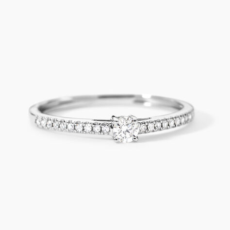 Bague Eliisa Platine Blanc Diamant - Bagues de fian&ccedil;ailles vintage Femme | Histoire d&rsquo;Or