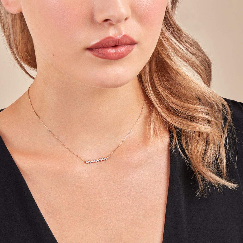 Collier Jodene Or Jaune Diamant Synth&eacute;tique - Bijoux avec pierres Femme | Histoire d&rsquo;Or