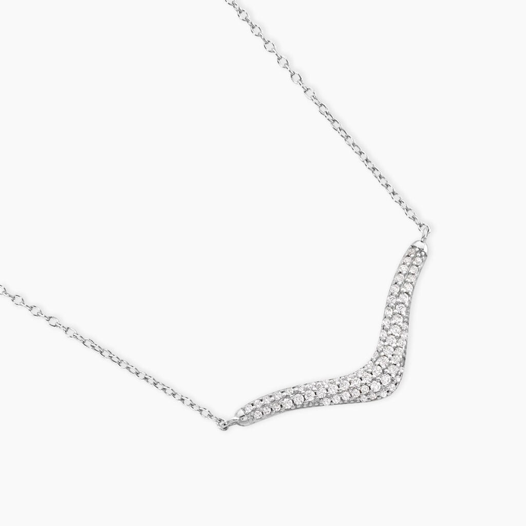 Collier Moonlight Argent Blanc Oxyde De Zirconium - Colliers fantaisie Femme | Histoire d&rsquo;Or