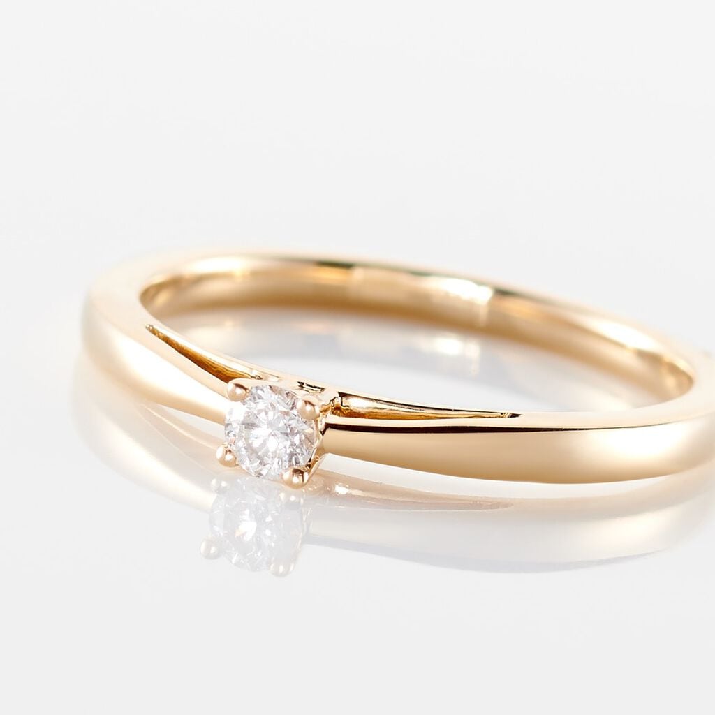 Bague Soltaire Iris Or Jaune Diamant - Bagues de fian&ccedil;ailles vintage Femme | Histoire d&rsquo;Or