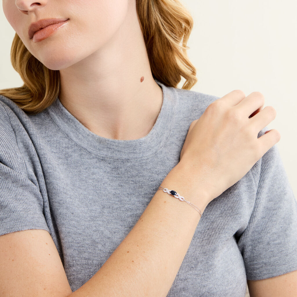 Bracelet Oceania Or Blanc Saphir Et Diamant - Bracelets Pierre Femme | Histoire d&rsquo;Or