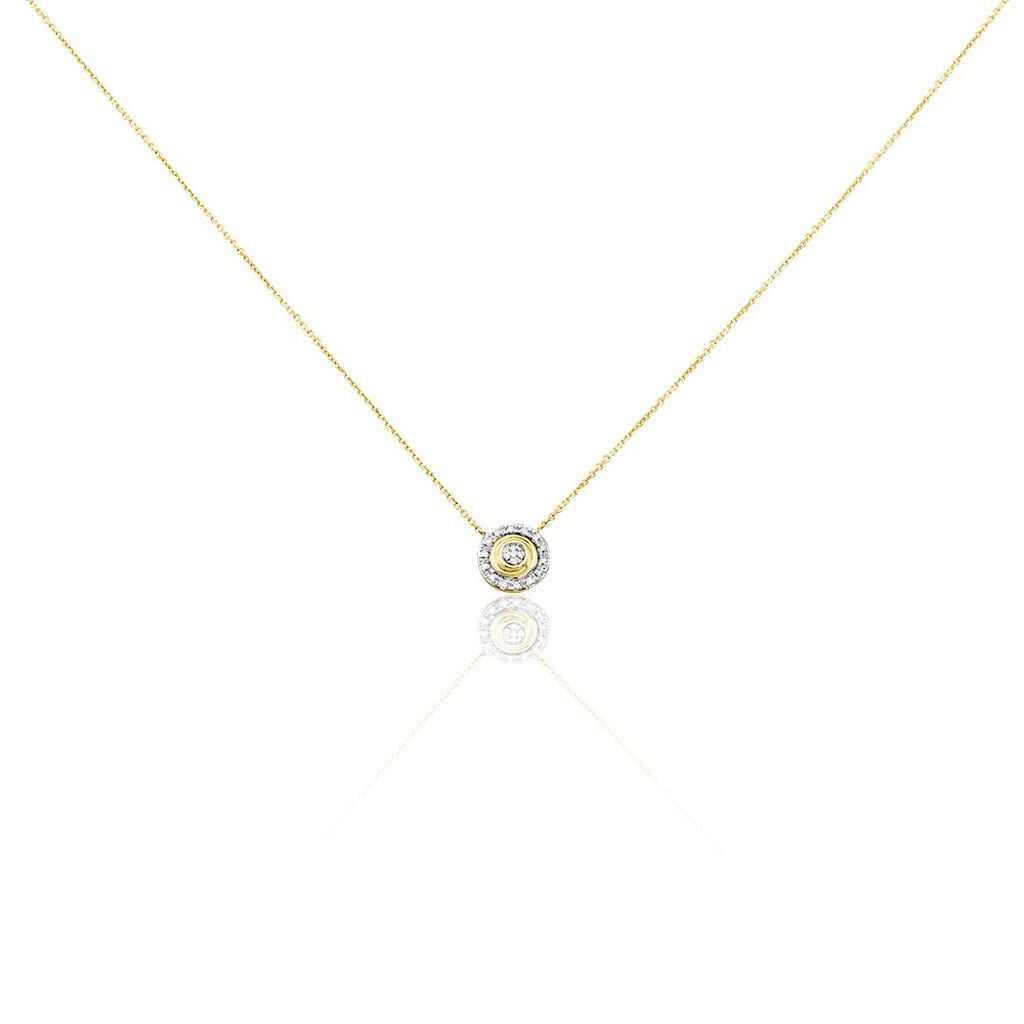 Collier Rosangela Or Bicolore Diamant Blanc - Bijoux Pierres Pr&eacute;cieuses Femme | Histoire d&rsquo;Or