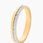 Alliance Fantaisie Diamantee Ruban Plat Or Bicolore - Alliances 18 carats Unisex | Histoire d&rsquo;Or