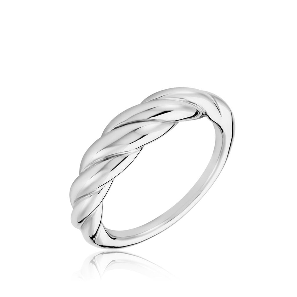 Bague Cassiope Argent Blanc - Bagues tress&eacute;es Femme | Histoire d&rsquo;Or